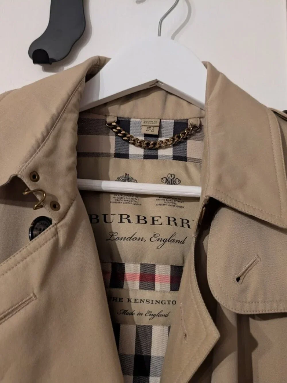 Burberry London Kensington Medium Honey Beige Trench Coat US 6 EUC VINTAGE - Picture 6 of 16